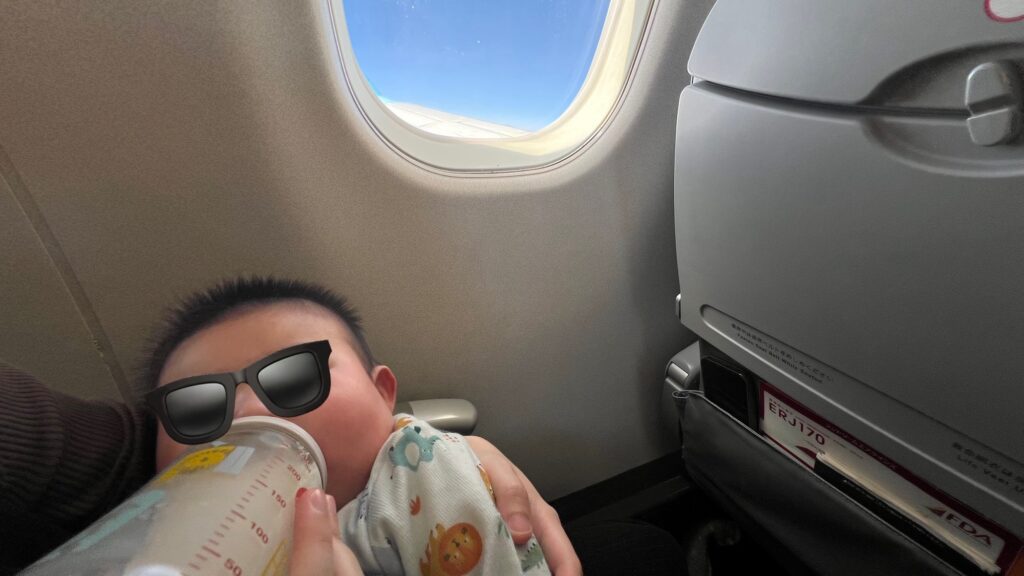 飛行機デビュー