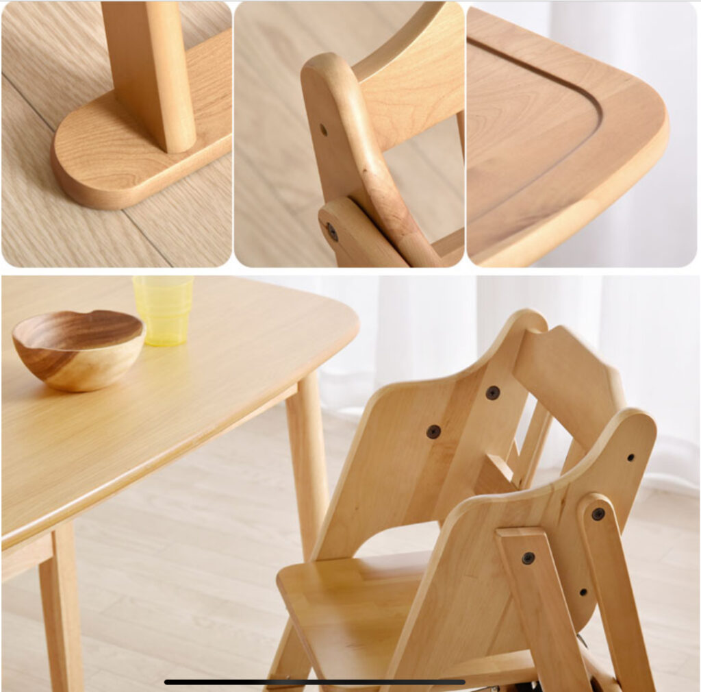 折りたたみ式 木製ハイチェア